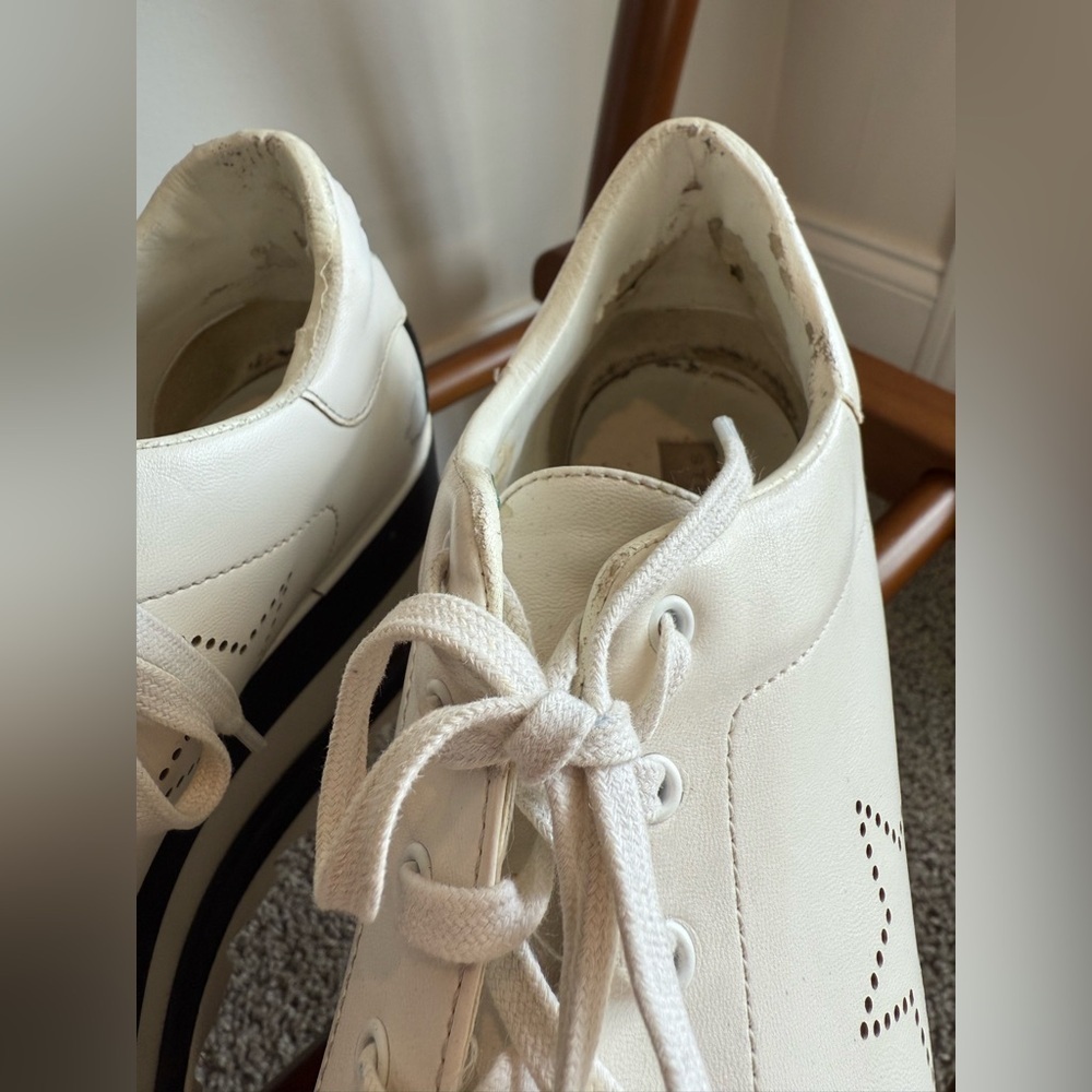 Stella McCartney White and Black Platform Sneakers - Picture 8 of 15